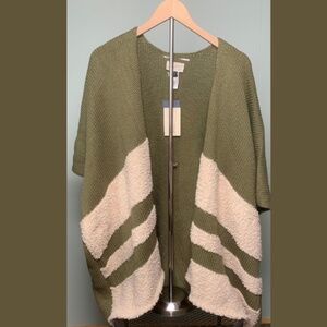 Bohemian Universal Thread Open Front Cape Poncho Oversized One Size